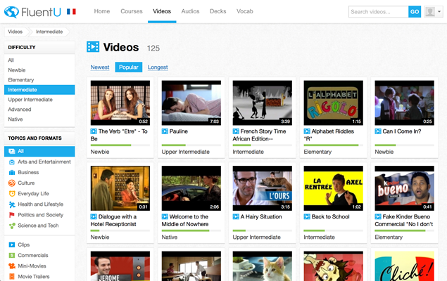 Screenshot of FluentU Video