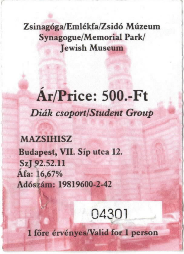 Synagogue ticket
